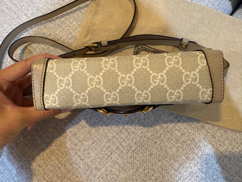 Gucci 1955 mini 迷你馬鞍包 燕麥色-11