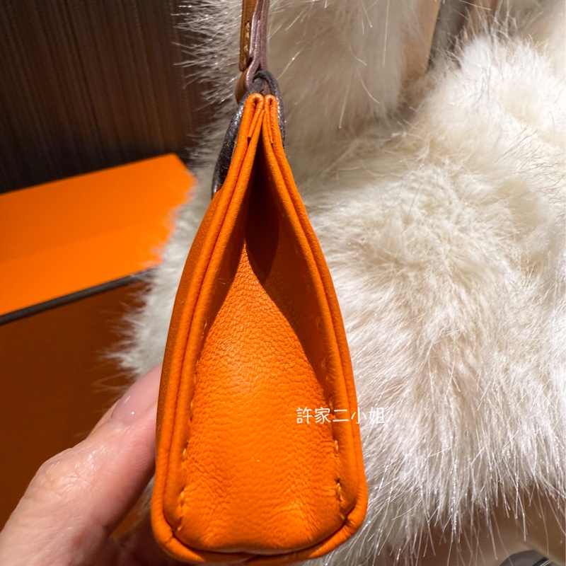Hermes 愛馬仕 迷你小提袋吊飾 愛馬仕橘-1