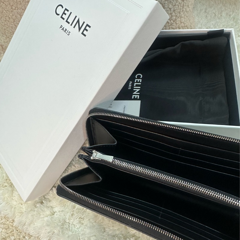 全新‼️Celine Long Zipped Wallet 長錢包 荔枝顆粒牛皮 黑色 10B553-5