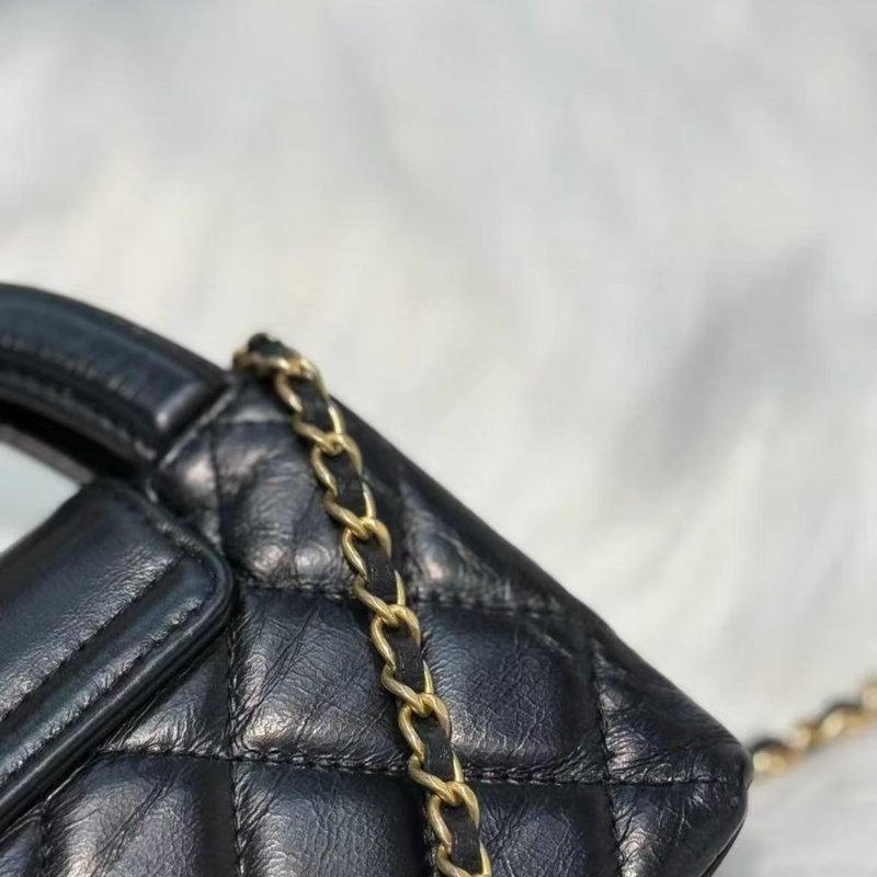 Chanel kelly nano 黑金油蠟皮 芯片款 全新 配件盒子塵袋-4