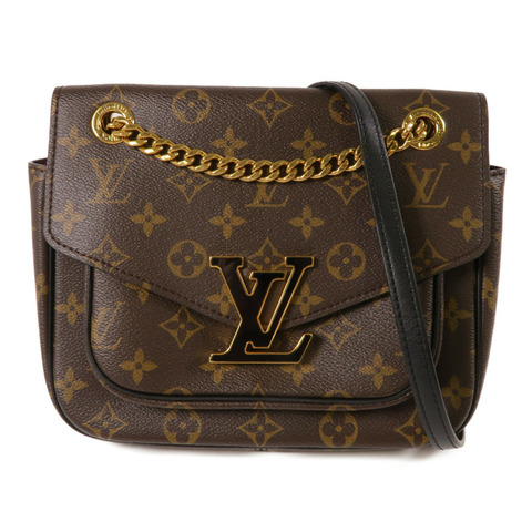 LOUIS VUITTON Monogram Passy金扣肩背袋棕色
