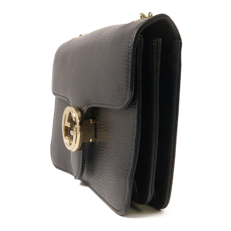 GUCCI 牛皮皮革Shoulder Bag金扣肩背袋-2