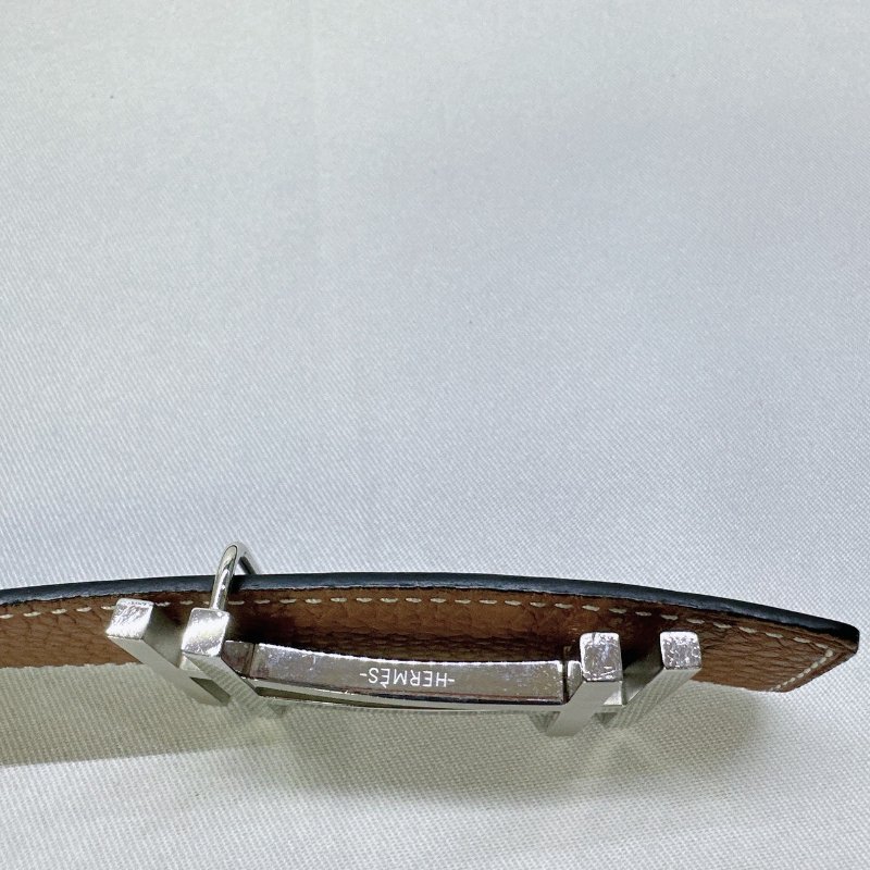 【HERMES 雙H銀釦雙面皮帶】-5