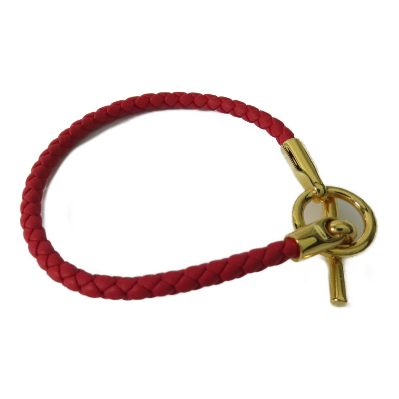 HERMES Swift皮革Glenan H Bracelet金扣手鐲-1