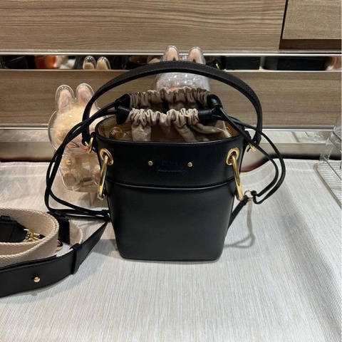 Chloe Roy bucket bag 黑色牛皮金扣