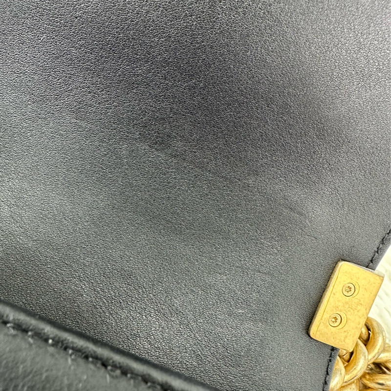 CHANEL LEBOY 黑金小牛皮 20cm 單肩 斜肩包-6