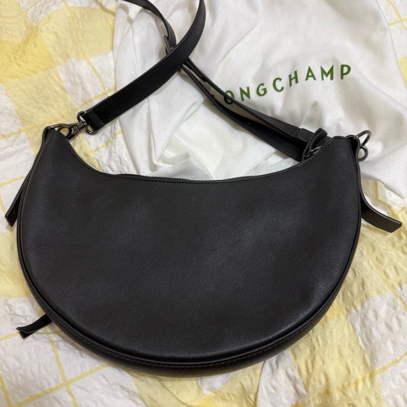 LONGCHAMP 3D 斜背袋 S 黑色 半月包-11