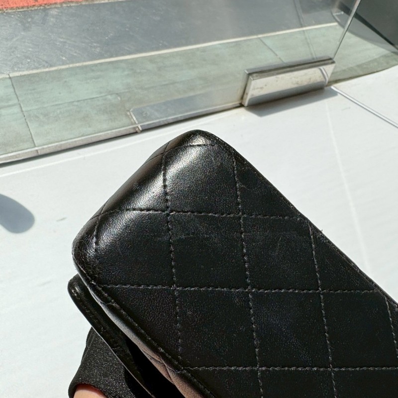 Chanel 金鍊黑皮菱格 CF 25 11.12-13