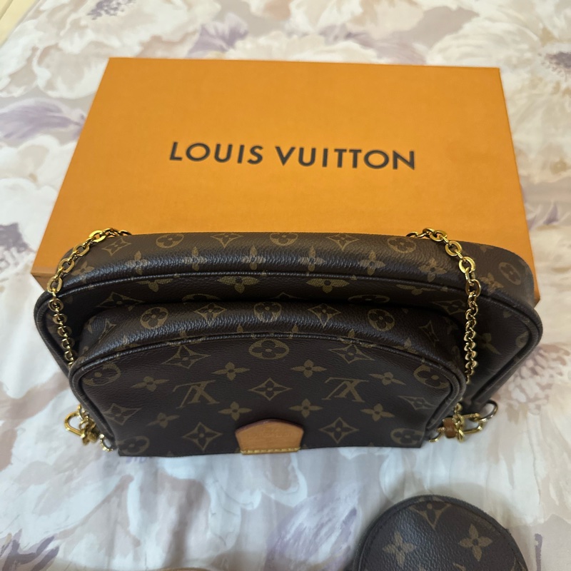 LV 經典老花粉色五合一麻將包-7
