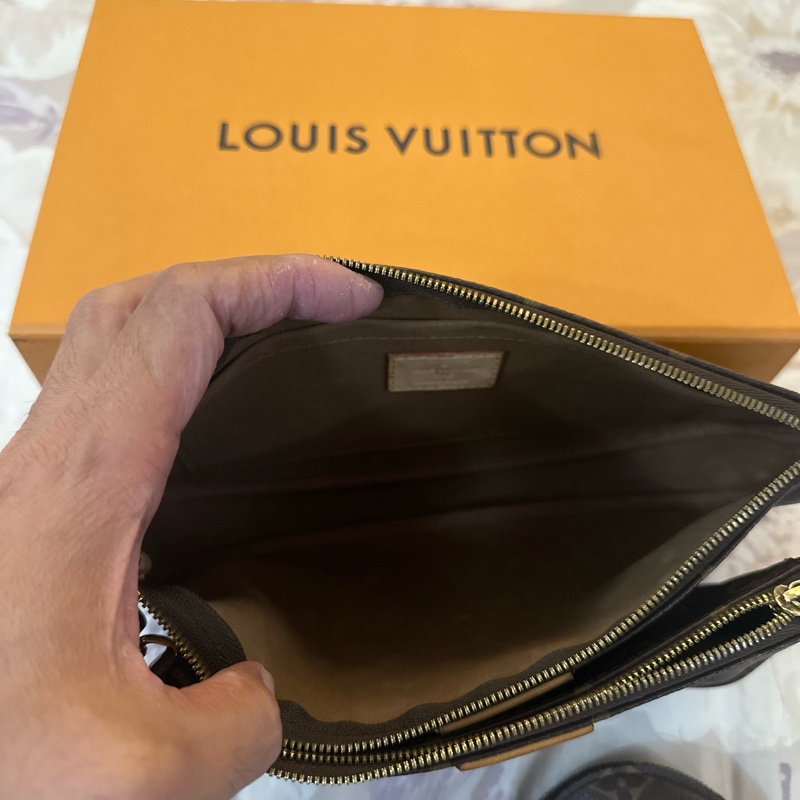 LV 經典老花粉色五合一麻將包-8