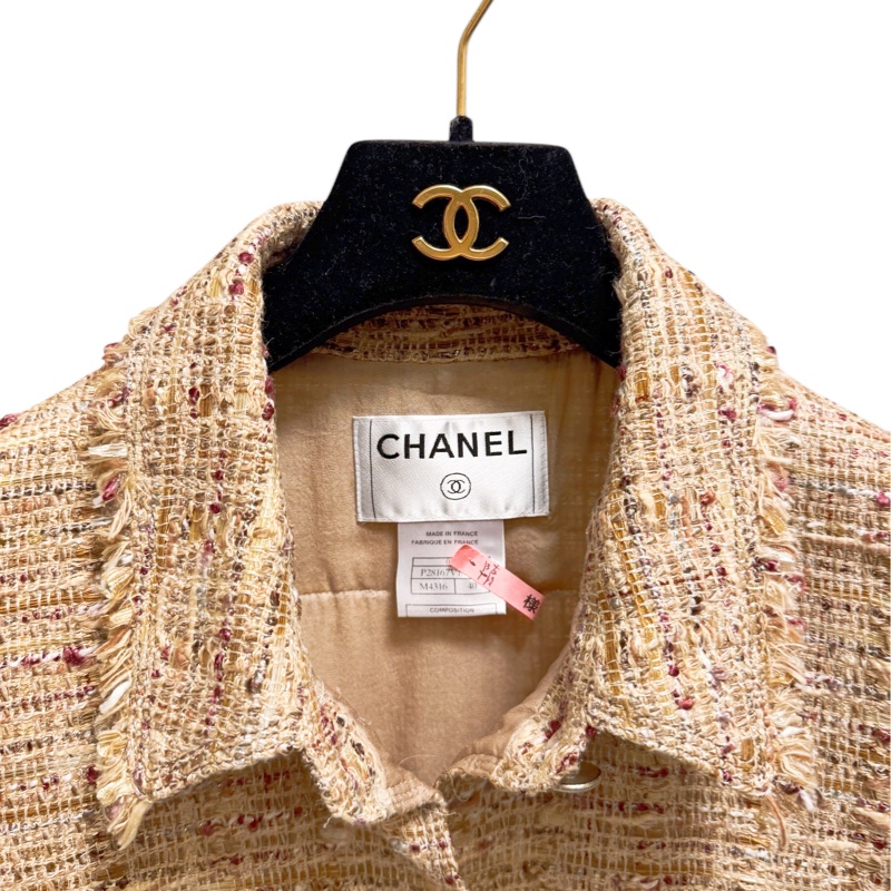 🍒CHANEL 不收邊毛呢開襟外套 size:40 / 2F250429-1-12