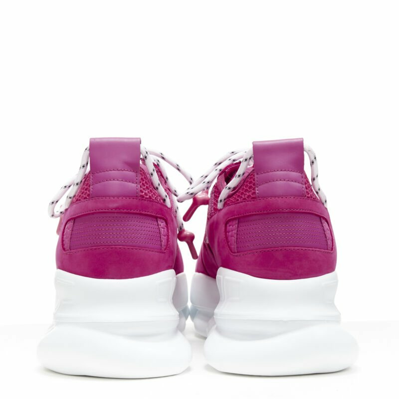 new VERSACE Chain Reaction Blowzy shocking pink suede chunky dad sneaker EU41.5-4