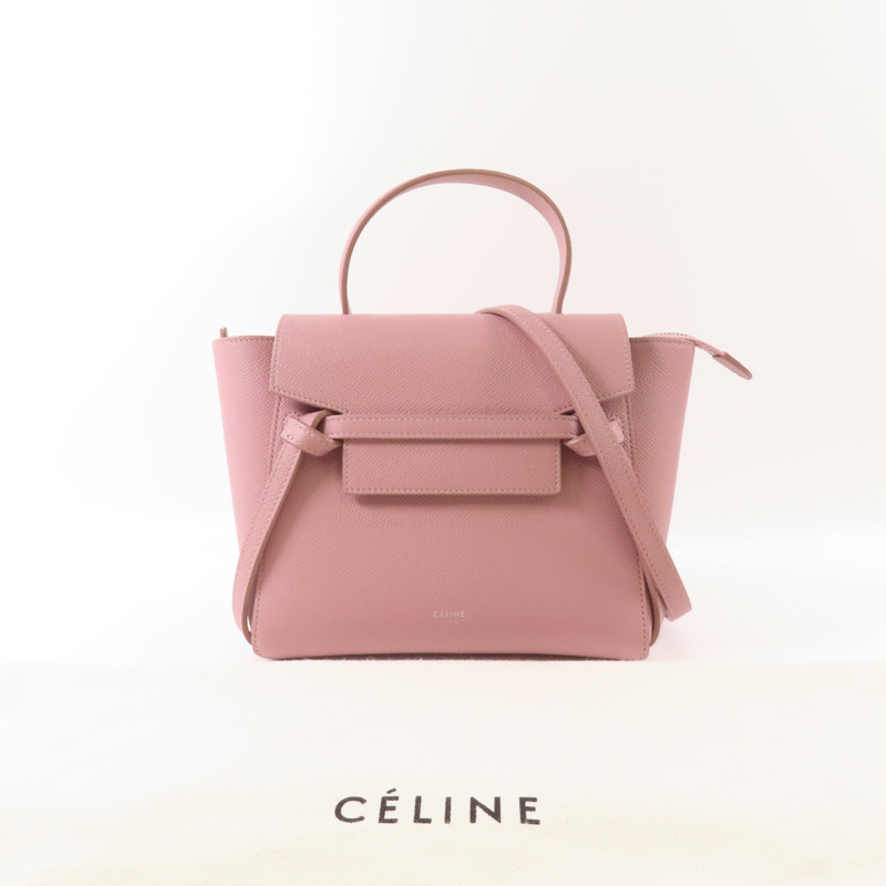 CELINE 牛皮皮革Nano Belt Bag銀扣手挽肩背兩用袋-17