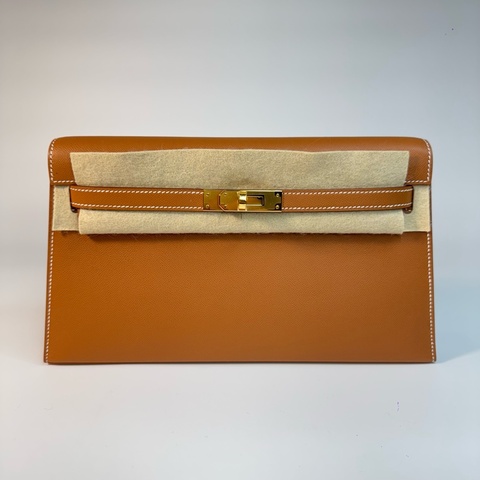 HERMÈS KELLY ELAN 37金棕色 金釦 MADAME皮