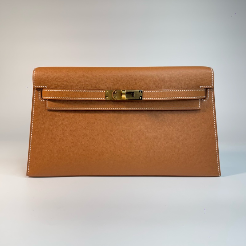 HERMÈS KELLY ELAN 37金棕色 金釦 MADAME皮-1