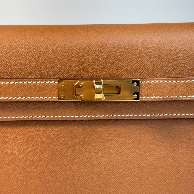 HERMÈS KELLY ELAN 37金棕色 金釦 MADAME皮-6