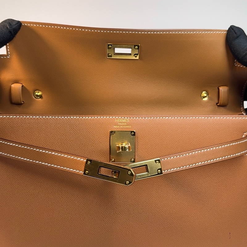 HERMÈS KELLY ELAN 37金棕色 金釦 MADAME皮-8