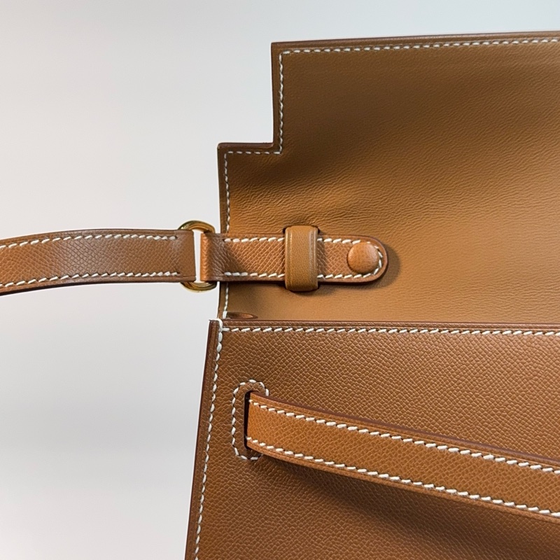 HERMÈS KELLY ELAN 37金棕色 金釦 MADAME皮-10
