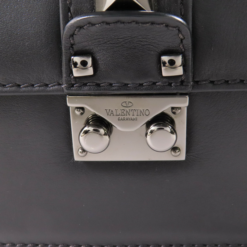 Valentino 牛皮皮革Glam Lock Shoulder Bag鏈帶肩背袋-9