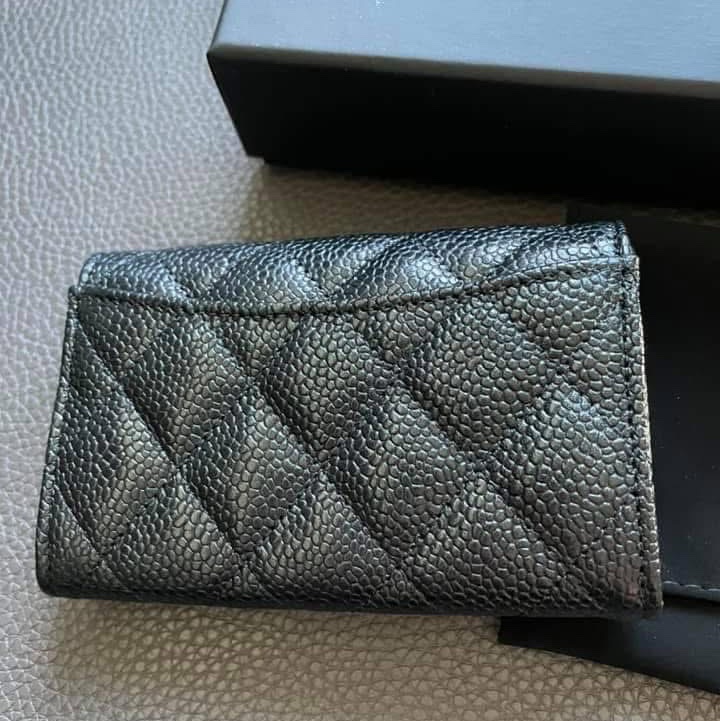 Chanel 經典款 黑金 荔枝皮 卡夾-1