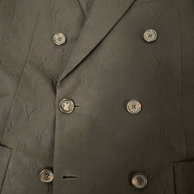 Louis Vuitton Black monogram double breasted blazer jacket 50 西裝外套-3