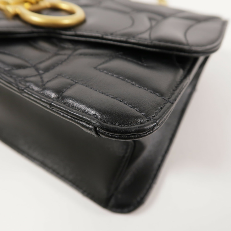 Salvatore Ferragamo 牛皮皮革Chain Shoulder金扣鏈帶肩背袋-9