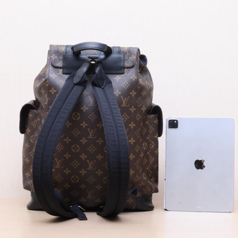 LOUIS VUITTON(路易威登) Christopher 雙肩包 老花 PVC 2016-2