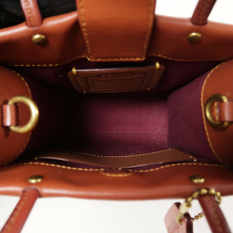 COACH 塗層帆布/牛皮皮革2 Way Shoulder手挽肩背兩用袋-4