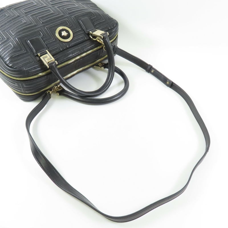 VERSACE 皮革2 Way Bag金扣手挽肩背兩用袋-5