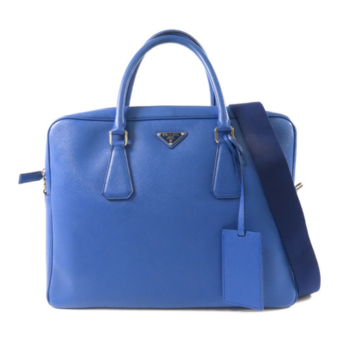 PRADA Saffiano皮革Briefcase銀扣手挽肩背兩用袋