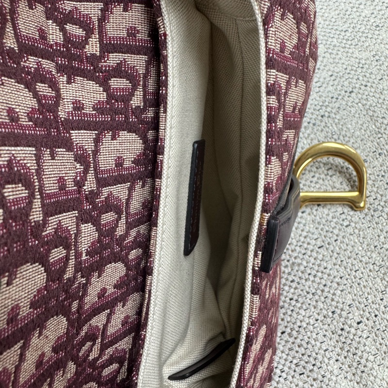 DIOR 酒紅老花馬鞍包Saddle 小號-5