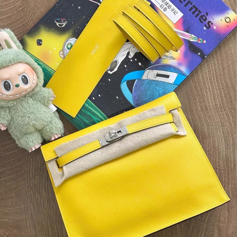 愛馬仕 Hermes Kelly danse 9O那不勒斯黃,銀扣,EC皮,U刻。全新全套,附帶防塵袋和包裝盒-1