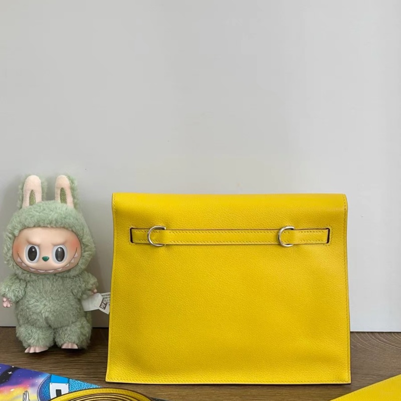 愛馬仕 Hermes Kelly danse 9O那不勒斯黃,銀扣,EC皮,U刻。全新全套,附帶防塵袋和包裝盒-3