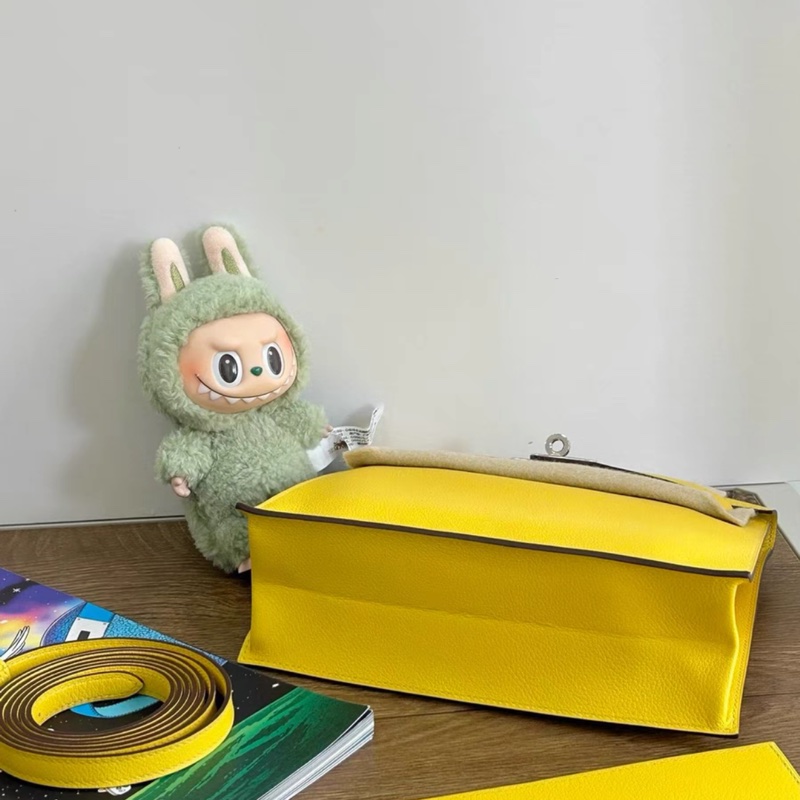 愛馬仕 Hermes Kelly danse 9O那不勒斯黃,銀扣,EC皮,U刻。全新全套,附帶防塵袋和包裝盒-4