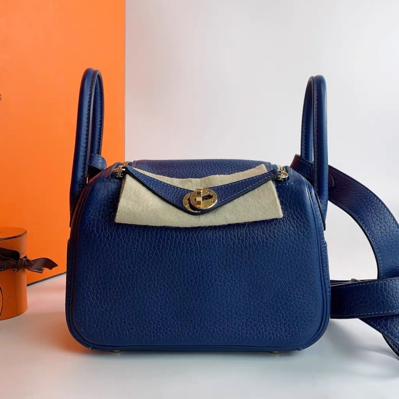 99新 Hermes 爱马仕 mini Lindy 一代 S4深邃蓝 金扣 Y刻 TC皮 现货出-1
