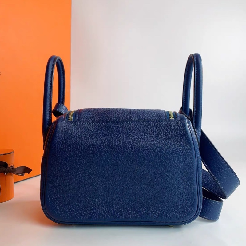 99新 Hermes 爱马仕 mini Lindy 一代 S4深邃蓝 金扣 Y刻 TC皮 现货出-2