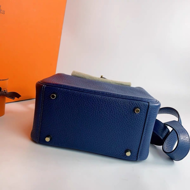 99新 Hermes 爱马仕 mini Lindy 一代 S4深邃蓝 金扣 Y刻 TC皮 现货出-4