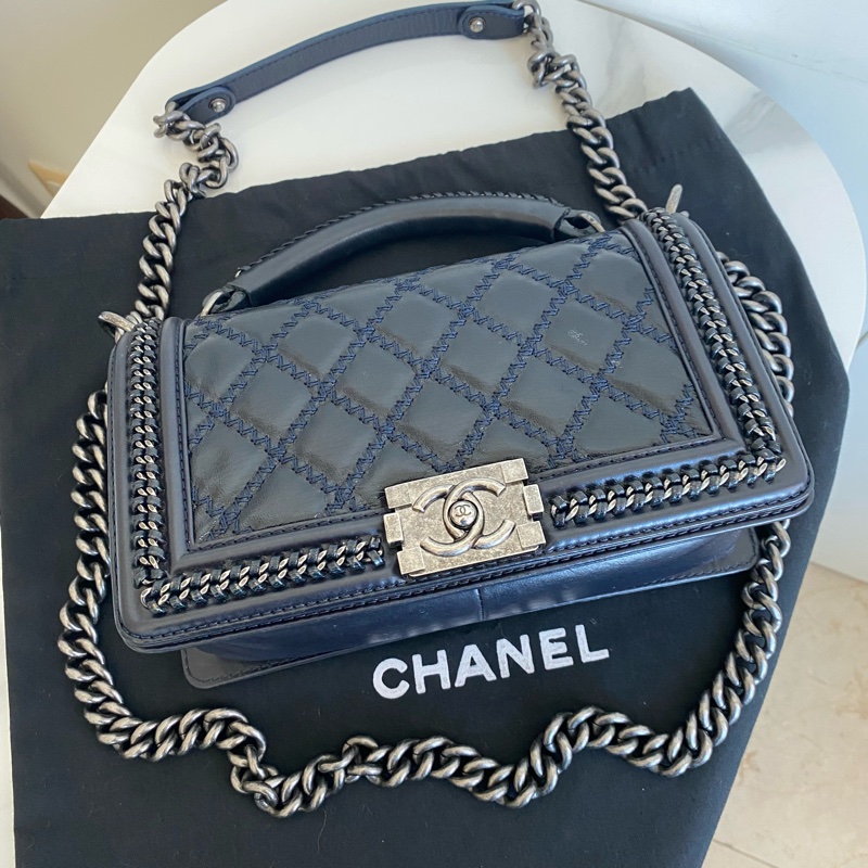Chanel 黑銀leboy handle-9