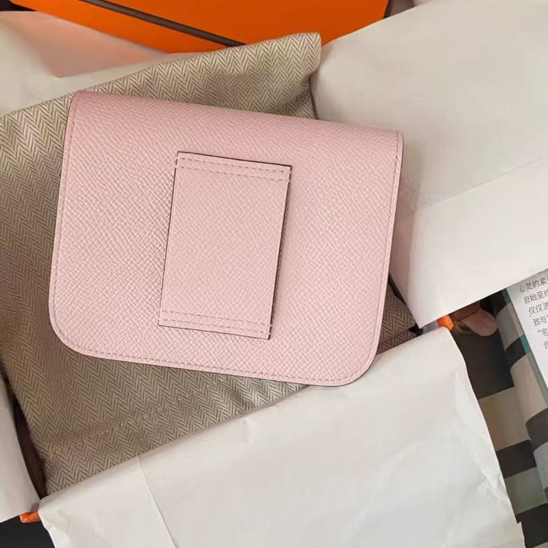 Hermes constance slim m7戀愛粉銀扣康康錢包w刻 12.4*10.2*3cm,全新全膜 配件子包塵袋盒子-5