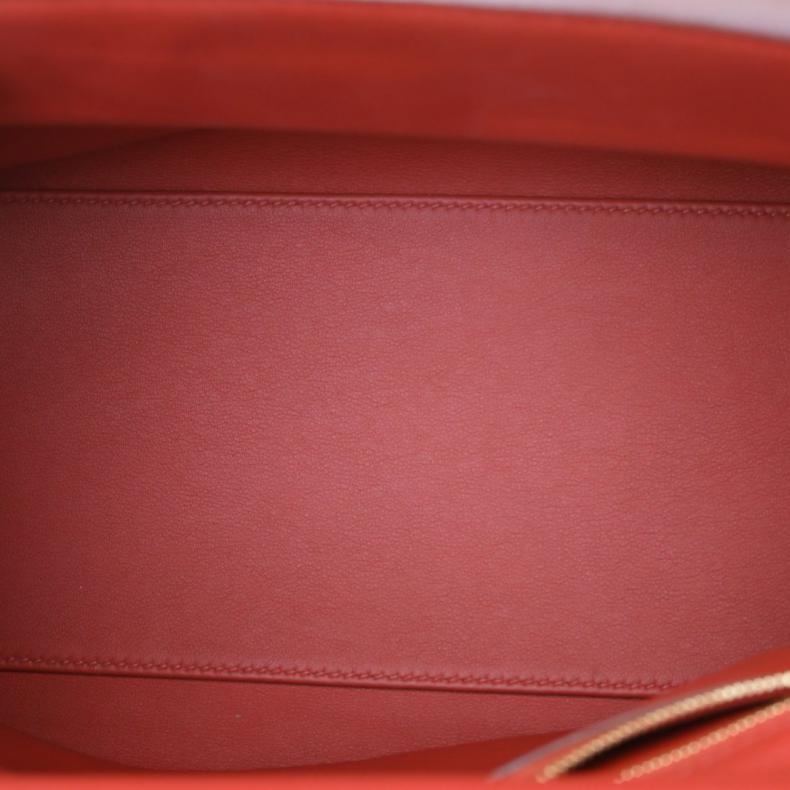 HERMES(愛馬仕) 2424 29 8W新唇膏粉拼5X辣椒紅拼55愛馬仕紅拼36磚紅色 Togo皮 Z刻 金扣-4