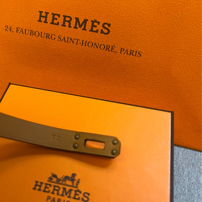 Hermes mini Kelly皮手環玫瑰金黑色-8