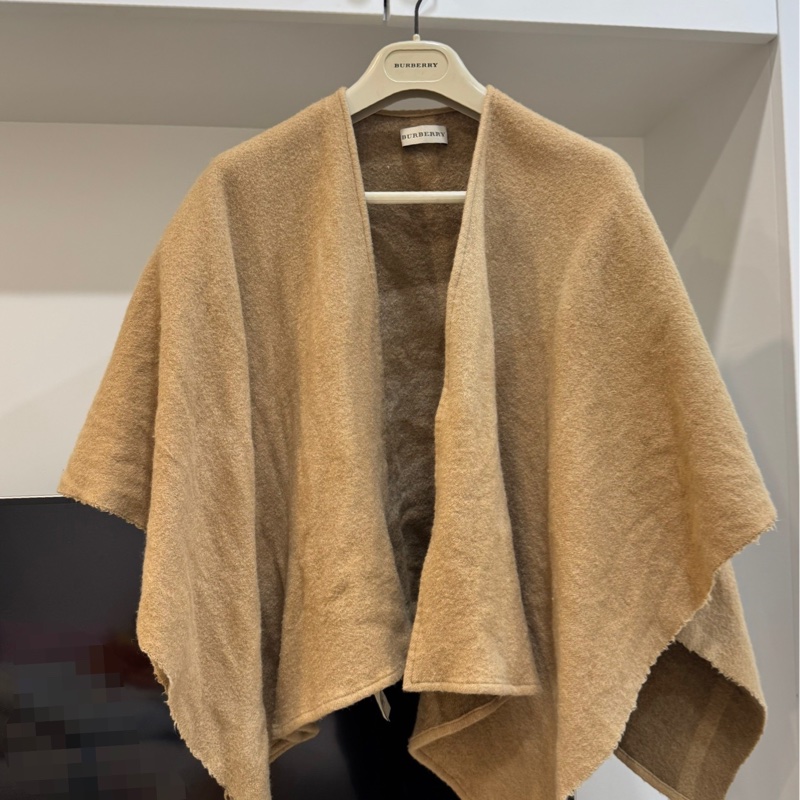 BURBERRY 羊毛 卡其色 披肩 斗篷 罩衫 圍巾-7