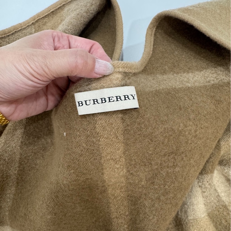 BURBERRY 羊毛 卡其色 披肩 斗篷 罩衫 圍巾-9