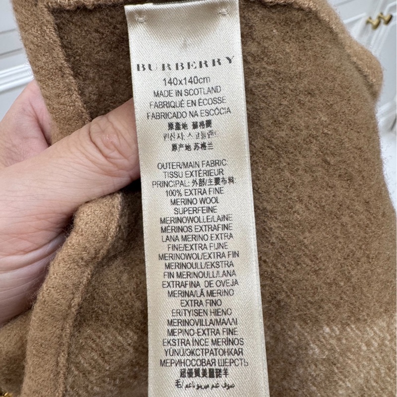 BURBERRY 羊毛 卡其色 披肩 斗篷 罩衫 圍巾-10