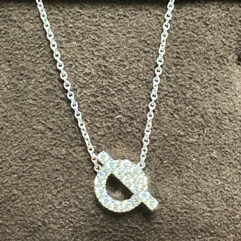 愛馬仕 Hermes 小Q白金鑽石項鏈