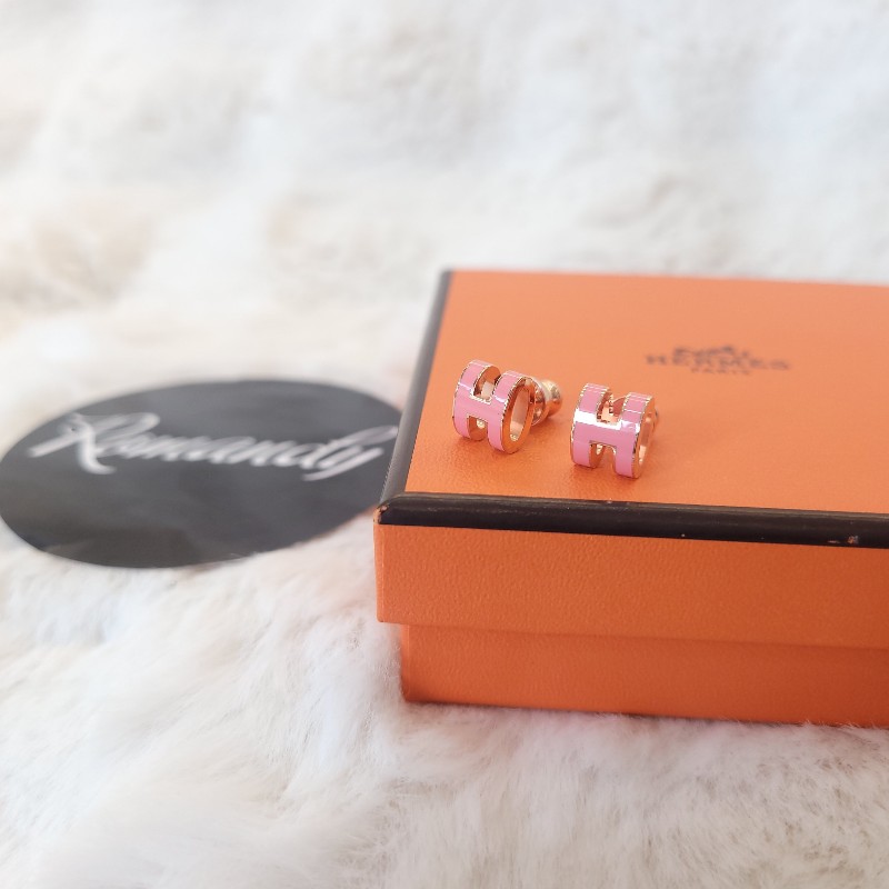 Hermès Mini POP H 耳環 Rose 3m 玫瑰粉-1
