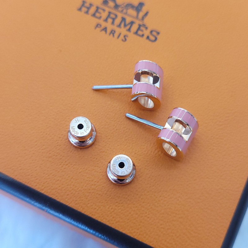 Hermès Mini POP H 耳環 Rose 3m 玫瑰粉-3