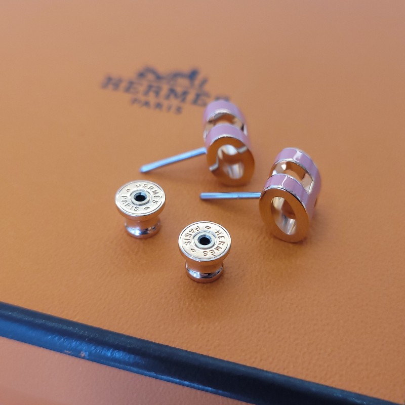Hermès Mini POP H 耳環 Rose 3m 玫瑰粉-4