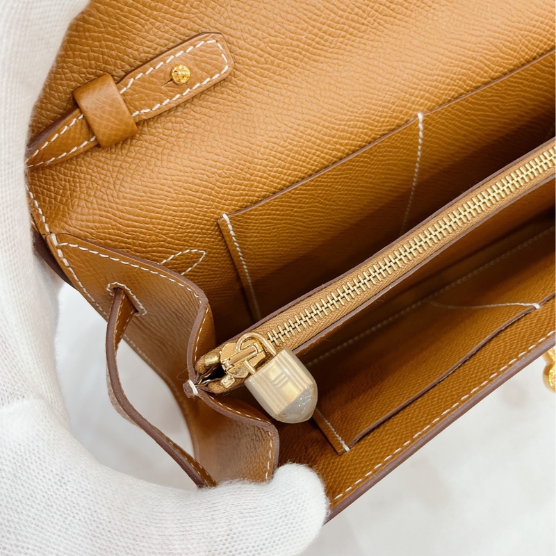莉亞精品♡Hermes Kelly togo 金棕金 近新-14