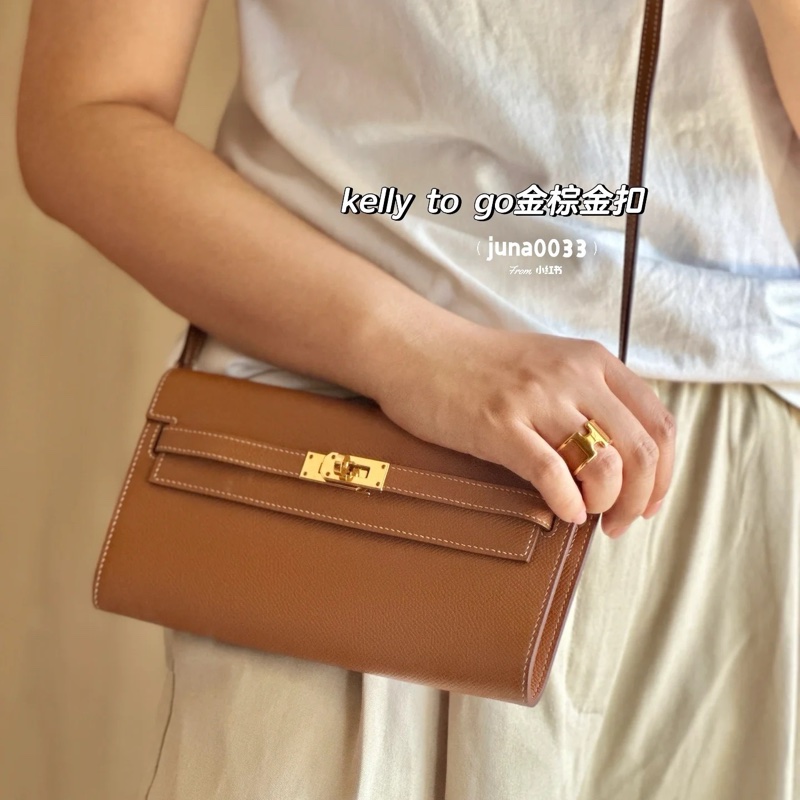 莉亞精品♡Hermes Kelly togo 金棕金 近新-18